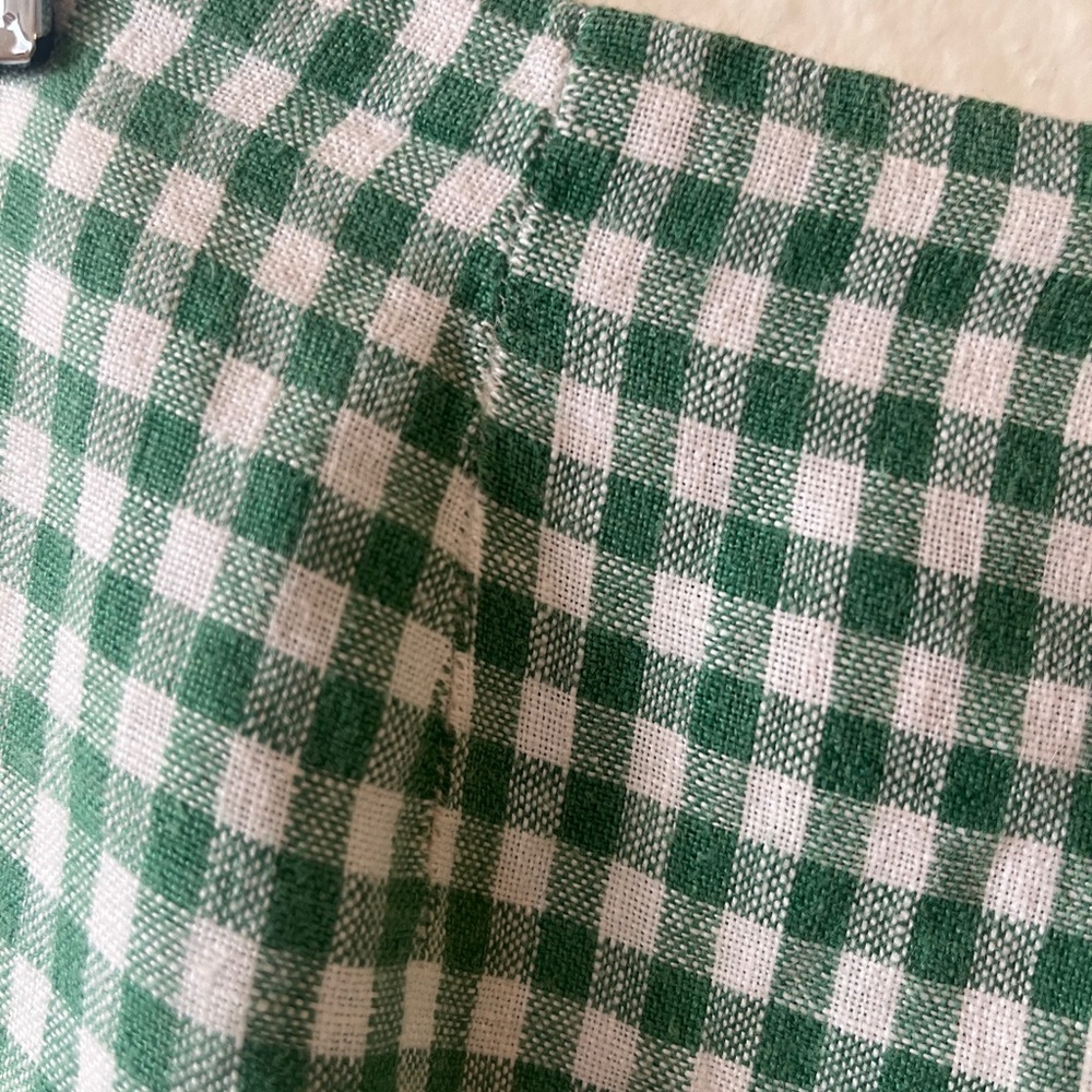 Reformation Green Gingham Linen Pants - Picture 8 of 11